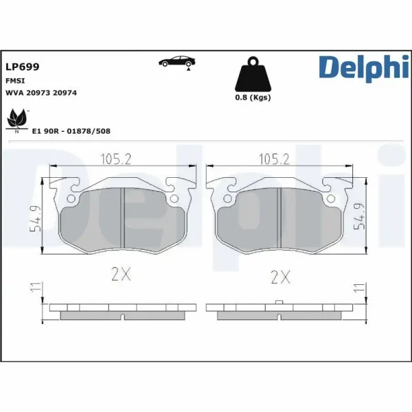Delphi Arka Fren Balatası – LP699