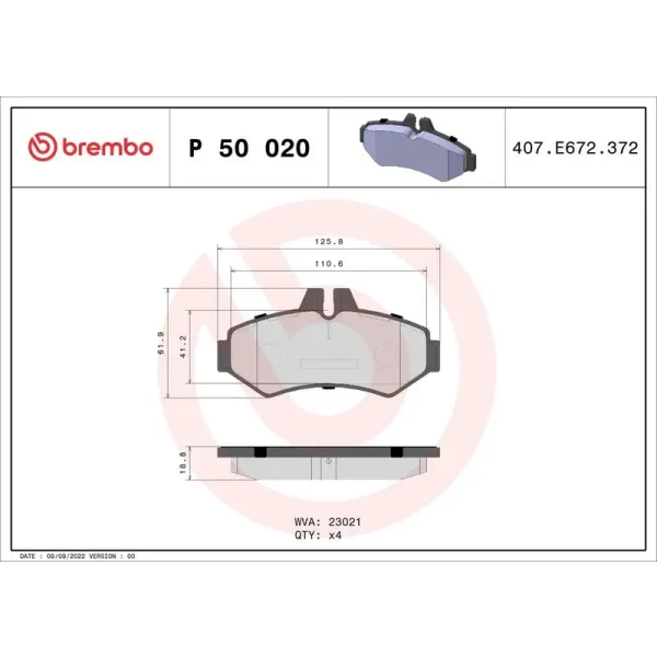 Brembo Arka Fren Balatası – P50020