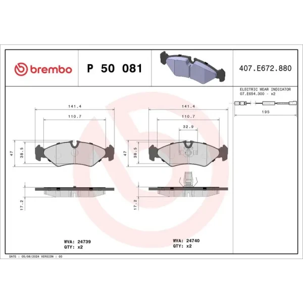 Brembo Arka Fren Balatası – P50081