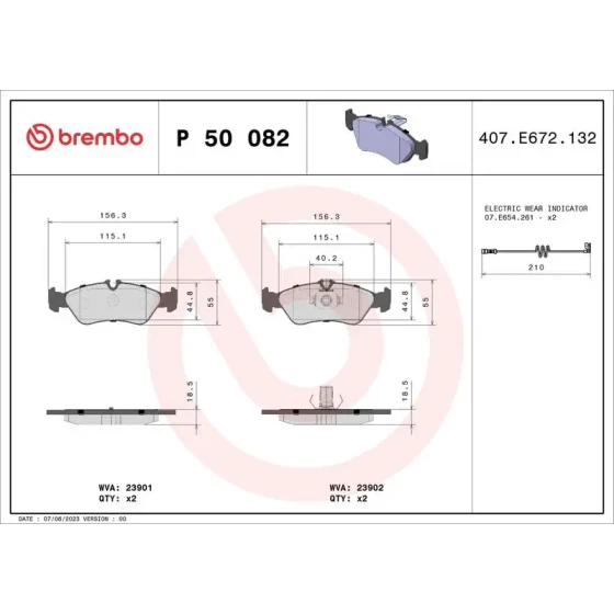 Brembo Arka Fren Balatası – P50082 ürün görseli