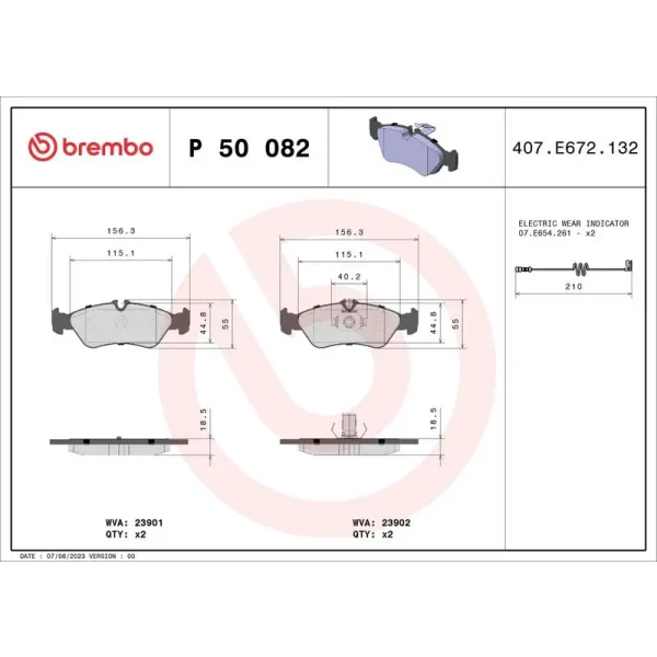 Brembo Arka Fren Balatası – P50082