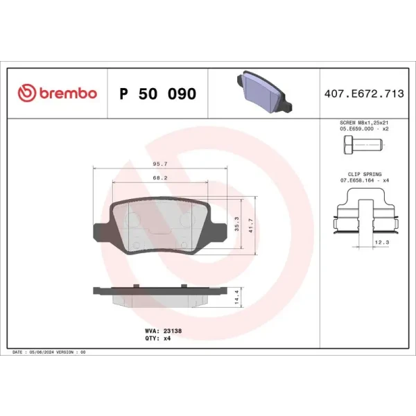 Brembo Arka Fren Balatası – P50090