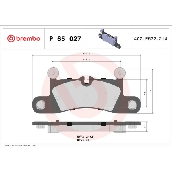 Brembo Arka Fren Balatası – P65027