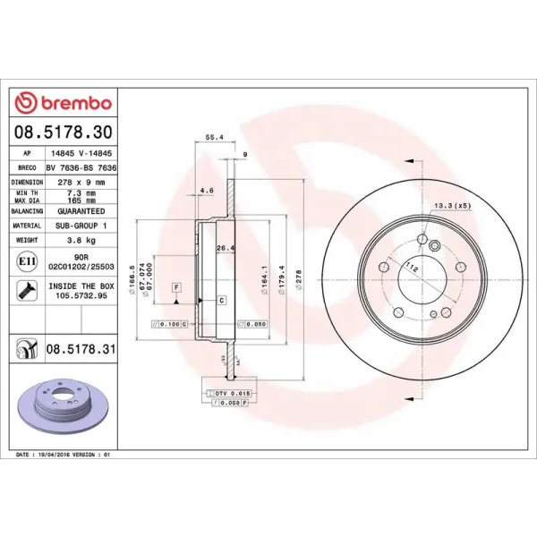Brembo Arka Fren Diski – 08.5178.31