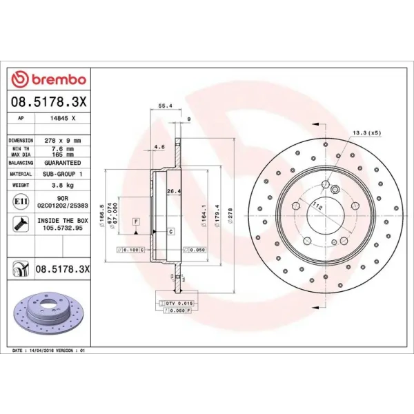 Brembo Arka Fren Diski – 08.5178.3X