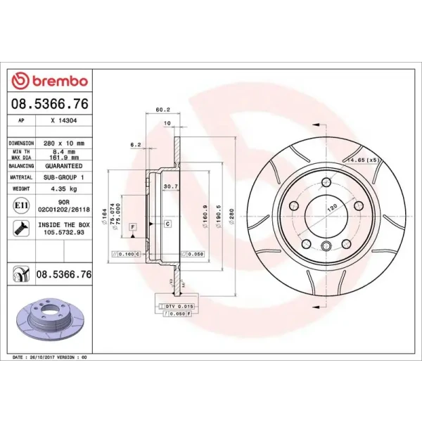 Brembo Arka Fren Diski – 08.5366.76
