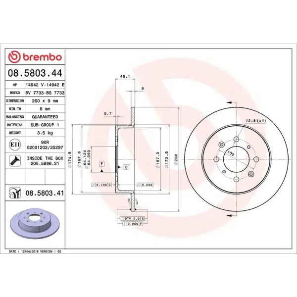 Brembo Arka Fren Diski – 08.5803.41