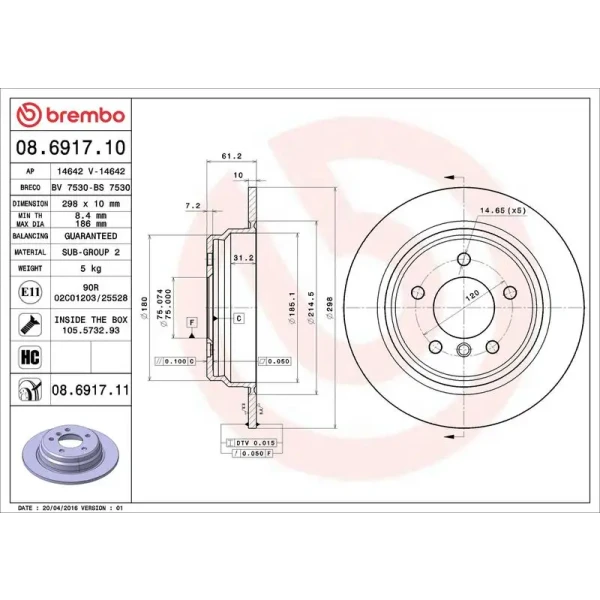 Brembo Arka Fren Diski – 08.6917.11