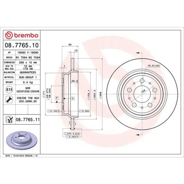 Brembo Arka Fren Diski – 08.7765.11