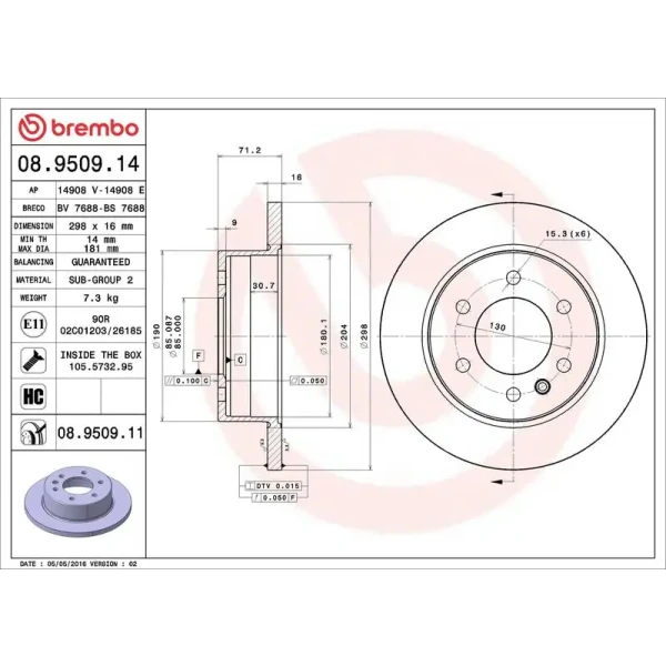 Brembo Arka Fren Diski – 08.9509.14