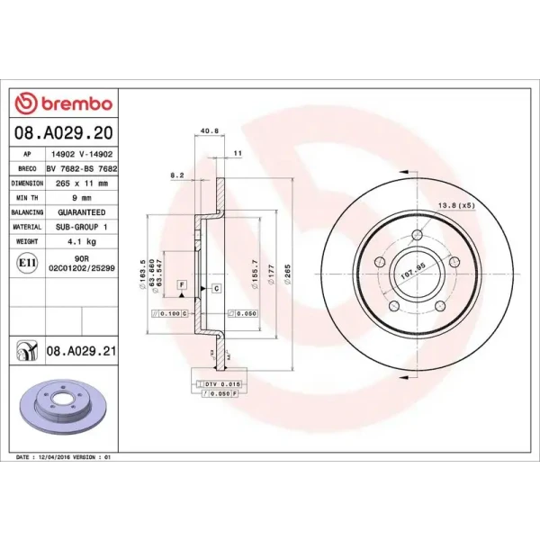 Brembo Arka Fren Diski – 08.A029.21