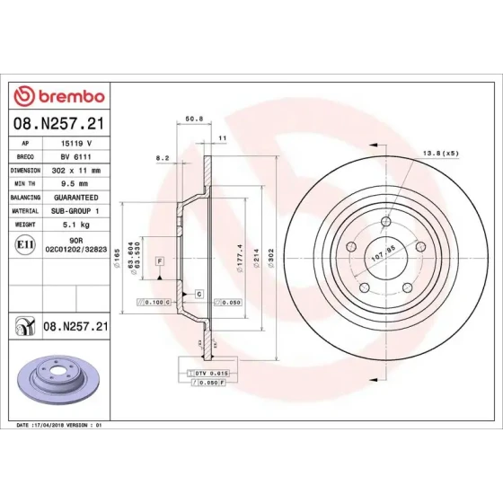 Brembo Arka Fren Diski – 08.N257.21 ürün görseli