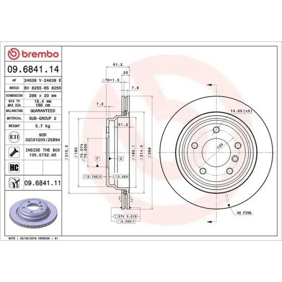 Brembo Arka Fren Diski – 09.6841.11 ürün görseli