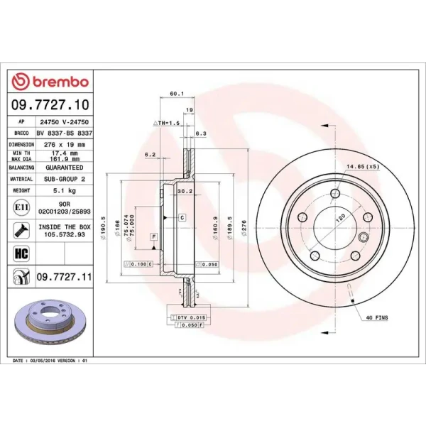 Brembo Arka Fren Diski – 09.7727.11