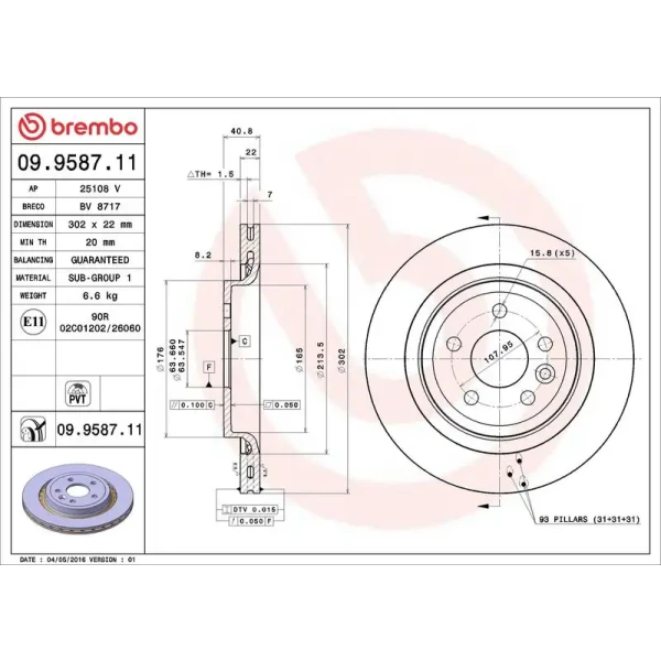 Brembo Arka Fren Diski – 09.9587.11