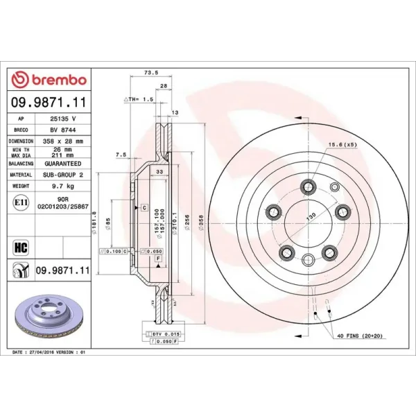 Brembo Arka Fren Diski – 09.9871.11