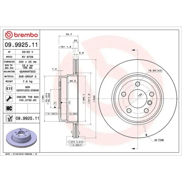 Brembo Arka Fren Diski – 09.9925.11