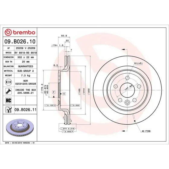 Brembo Arka Fren Diski – 09.B026.11 ürün görseli