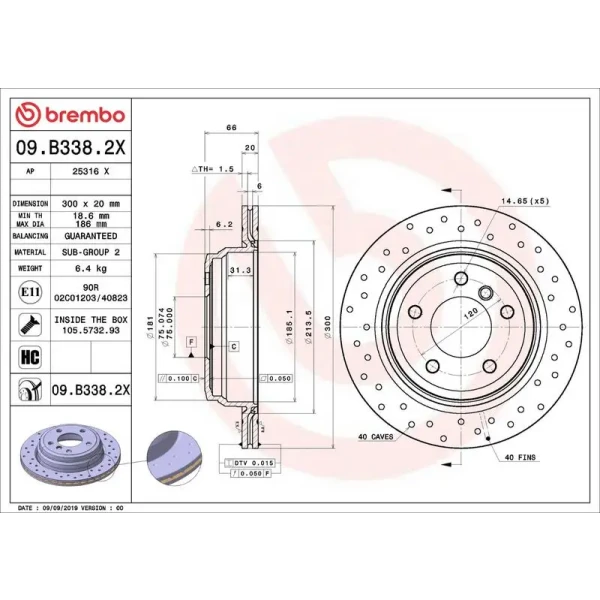 Brembo Arka Fren Diski – 09.B338.2X