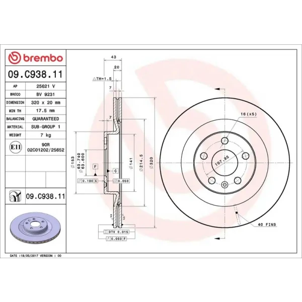 Brembo Arka Fren Diski – 09.C938.11