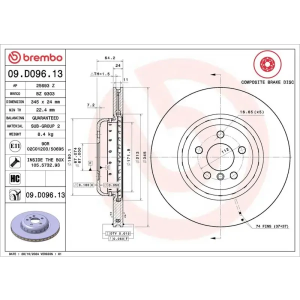 Brembo Arka Fren Diski – 09.D096.13