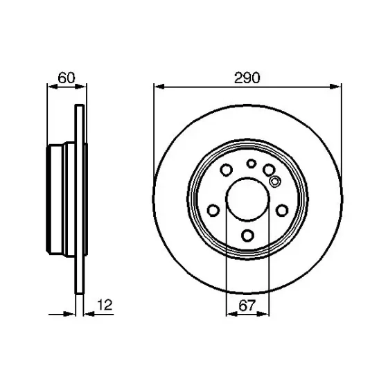 Bosch Arka Fren Diski – 0986478607 / OEM A1404230612 ürün görseli