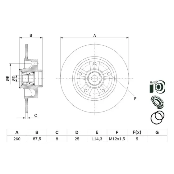 Bosch Arka Fren Diski – 0986479E79 / OEM 432009292R ürün görseli
