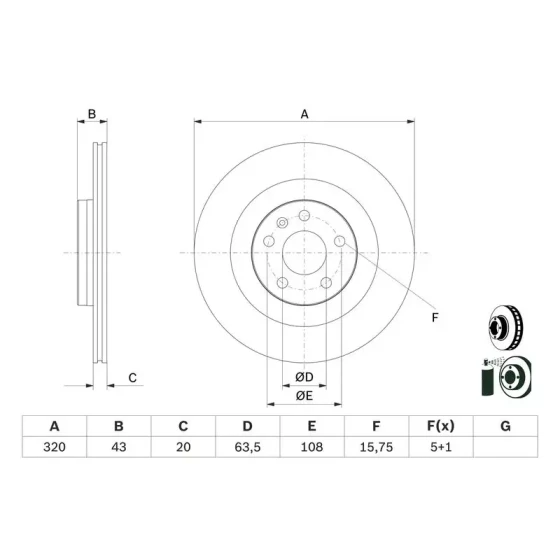 Bosch Arka Fren Diski – 0986479E87 / OEM 31471816 ürün görseli