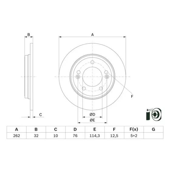 Bosch Arka Fren Diski – 0986479G29 / OEM 58411G2300 ürün görseli