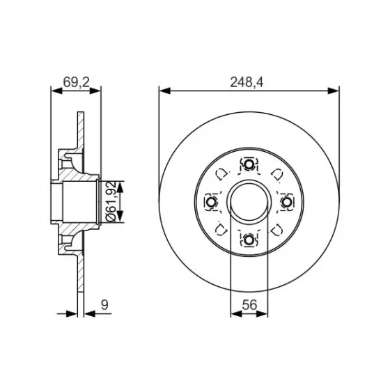 Bosch Arka Fren Diski – 0986479S43 ürün görseli