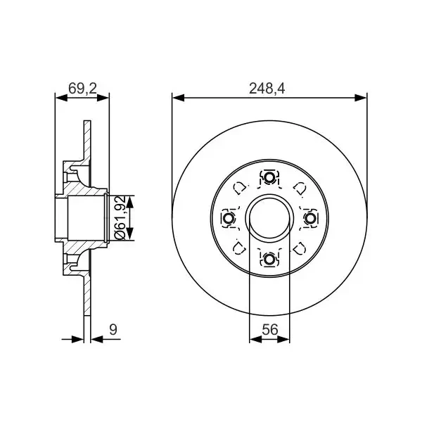 Bosch Arka Fren Diski – 0986479S43