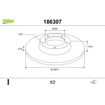 Valeo Arka Fren Diski – 186307 / OEM 7701204296