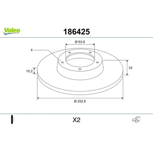 Valeo Arka Fren Diski – 186425
