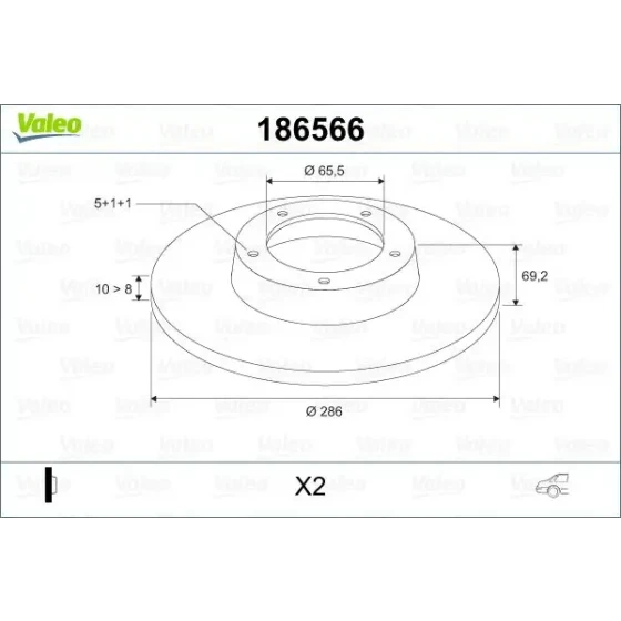 Valeo Arka Fren Diski – 186566 ürün görseli