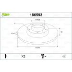 Valeo Arka Fren Diski – 186593 / OEM 9117772