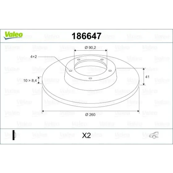 Valeo Arka Fren Diski – 186647 ürün görseli