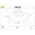 Valeo Arka Fren Diski – 186729 / OEM 6N0615601B