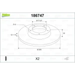 Valeo Arka Fren Diski – 186747 / OEM 424972
