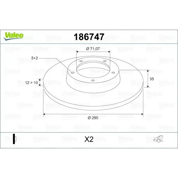 Valeo Arka Fren Diski – 186747 / OEM 424972