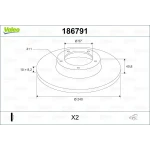 Valeo Arka Fren Diski – 186791 / OEM 9196592