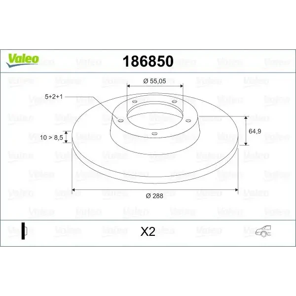 Valeo Arka Fren Diski – 186850 / OEM 4243120430