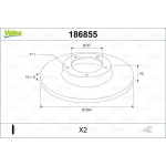 Valeo Arka Fren Diski – 186855 / OEM 93176548