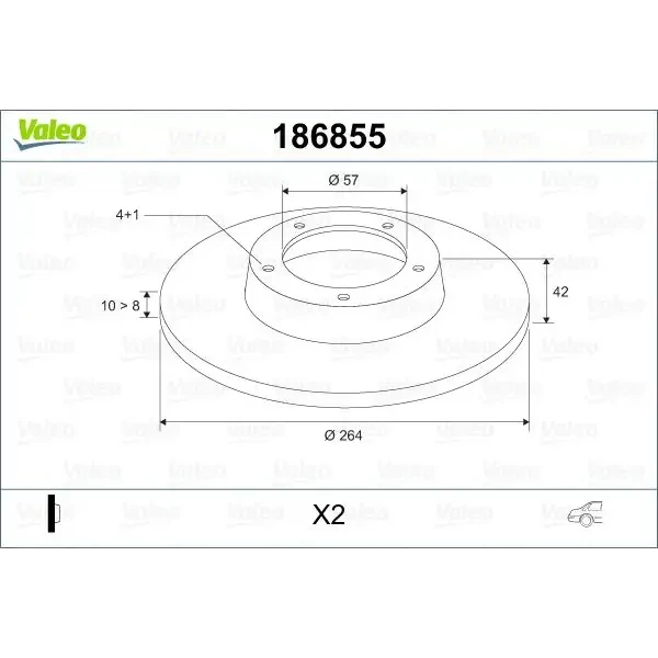Valeo Arka Fren Diski – 186855 / OEM 93176548