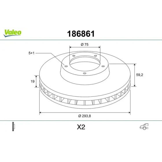 Valeo Arka Fren Diski – 186861 ürün görseli