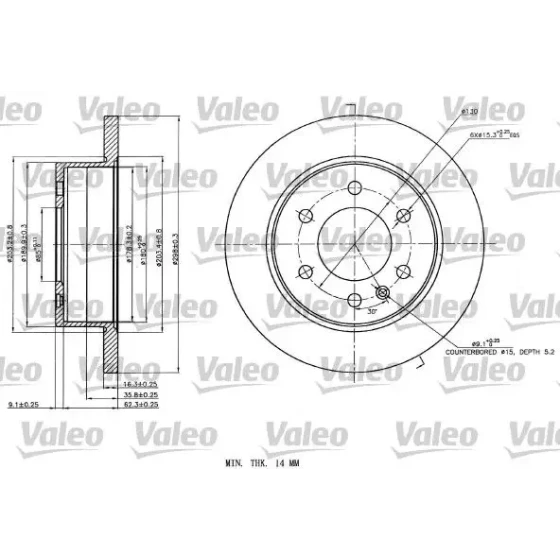 Valeo Arka Fren Diski – 187142 / OEM A9064230012 ürün görseli