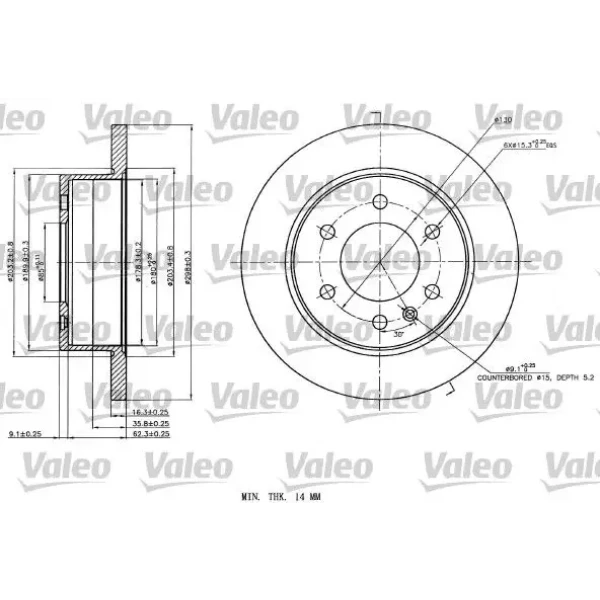 Valeo Arka Fren Diski – 187142 / OEM A9064230012
