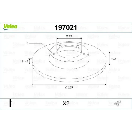 Valeo Arka Fren Diski – 197021 ürün görseli