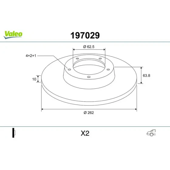 Valeo Arka Fren Diski – 197029 / OEM 584111C800 ürün görseli