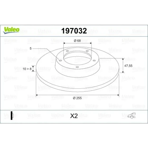Valeo Arka Fren Diski – 197032 / OEM 4B0615601B ürün görseli
