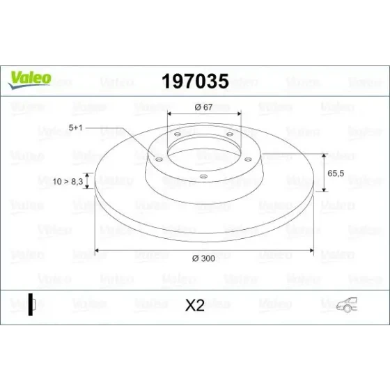 Valeo Arka Fren Diski – 197035 / OEM A2114230712 ürün görseli